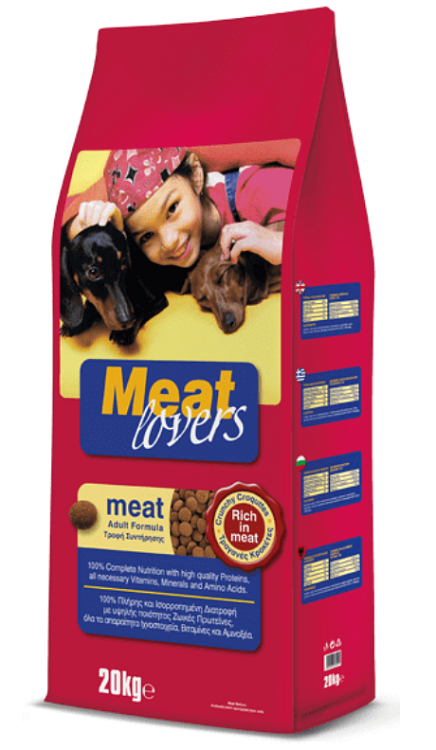 Meat Lovers Adult Dog Food – συσκευασία 20Kg κοντινό πλάνο