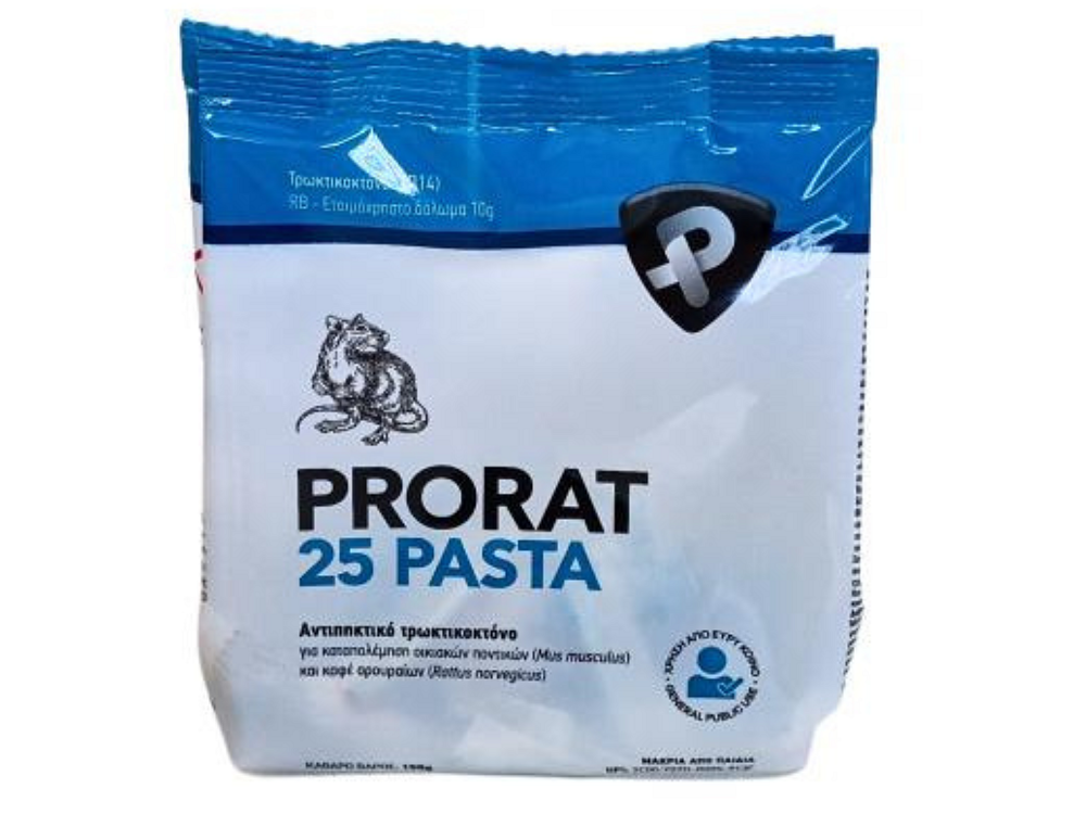 PRORAT 25 PASTA – εικόνα τρωκτικοκτόνου σε συσκευασία 150g