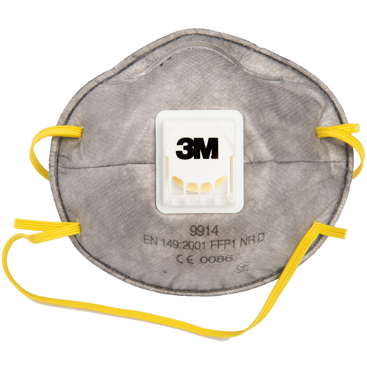 Μάσκα 3M 9914 FFP1 με ενεργό άνθρακα και βαλβίδα Cool Flow – επαγγελματική προστασία από σκόνες και ατμούς
