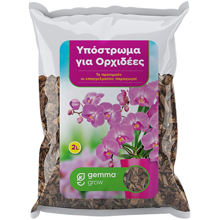 Υπόστρωμα Ορχιδέας DCM 2L – συσκευασία σακούλι 2 λίτρων κοντινό πλάνο