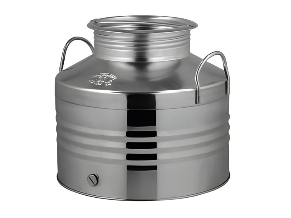 Ανοξείδωτο δοχείο Quattro Effe 10L AISI 304 με βιδωτό καπάκι και πιστοποίηση τροφίμων