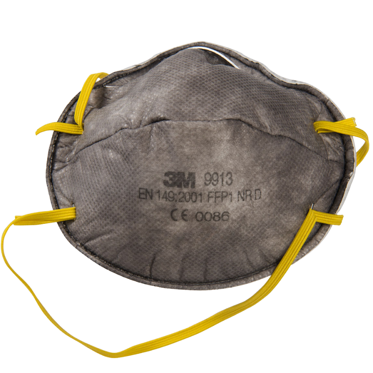 Μάσκα 3M 9913 FFP1 με ενεργό άνθρακα – προστασία από σκόνες, σταγονίδια και οργανικούς ατμούς