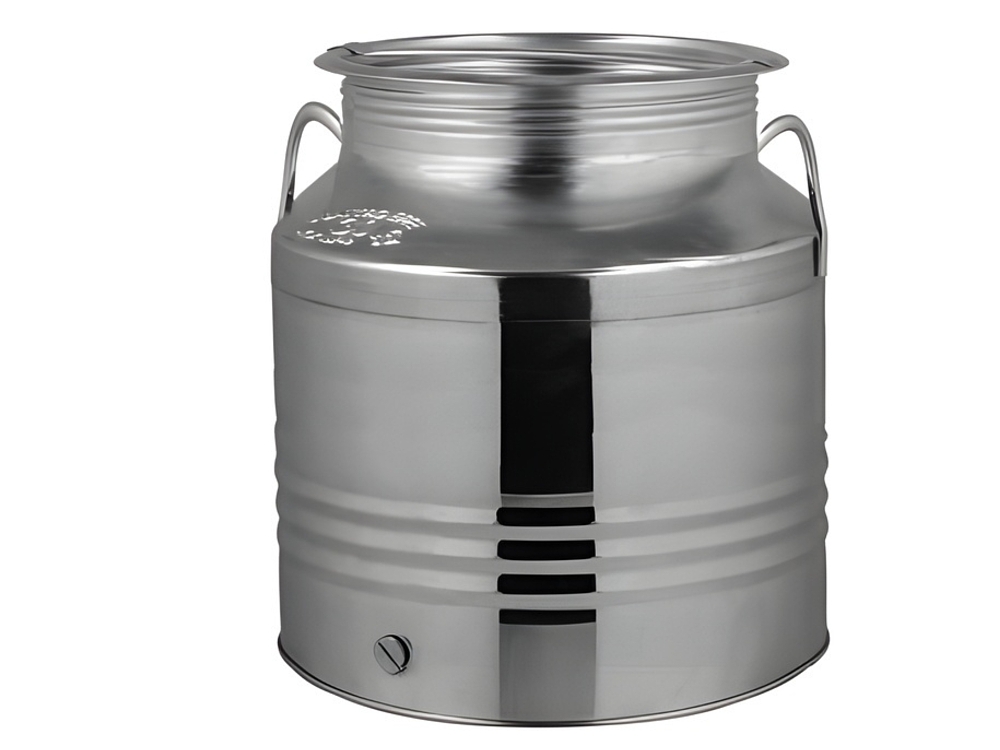 Ανοξείδωτο δοχείο QUATTRO EFFE 30lt φαρδύ με βιδωτό καπάκι – κατάλληλο για τρόφιμα και υγρά