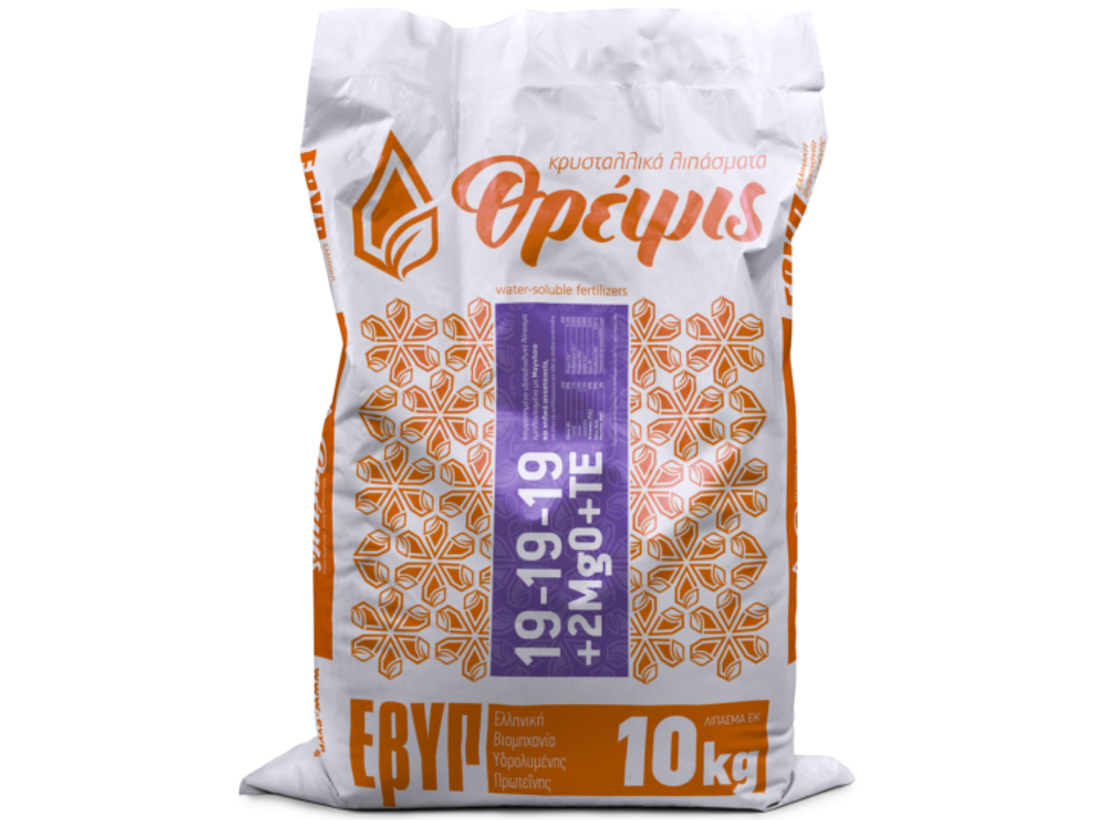 19-19-19 +MgO+TE – χρήση σε ψεκασμό ή υδρολίπανση