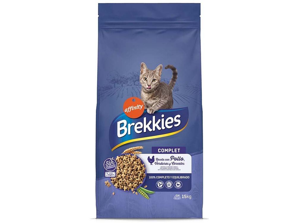 Brekkies Adult Complete Cat 15kg – Ξηρά τροφή για ενήλικες γάτες με κοτόπουλο και ρύζι