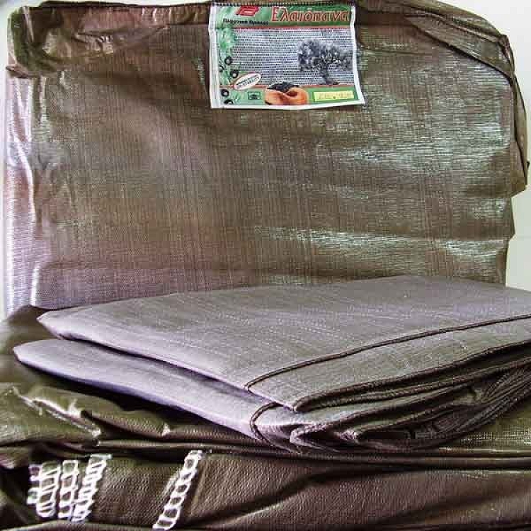 Ελαιόπανα Πλαστικά Θράκης καφέ 100% πολυπροπυλενίου για συλλογή ελιάς και καρπών 5x10 6x10 6x12 μέτρα