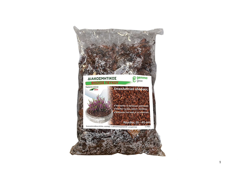 Διακοσμητικός φλοιός πεύκου DCM 10L 20-40mm για παρτέρια, γλάστρες & ορχιδέες