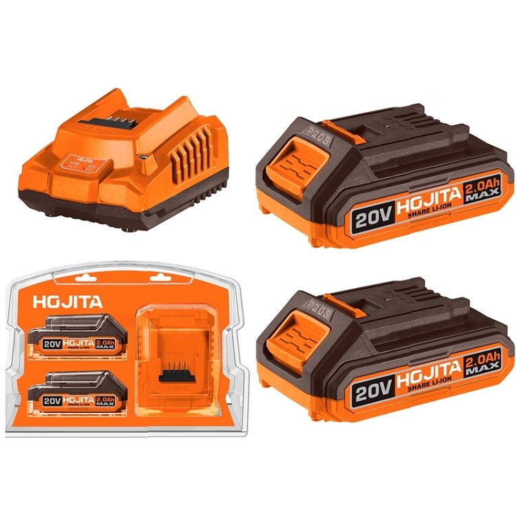 Σετ μπαταριών HOJITA 20V 2x2.0Ah με φορτιστή 2A
