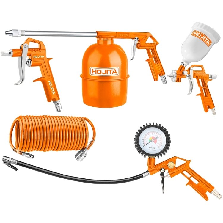 Εργαλεία αέρος HOJITA σετ 5 τεμαχίων – πλήρες σετ εργαλείων για συμπιεστή