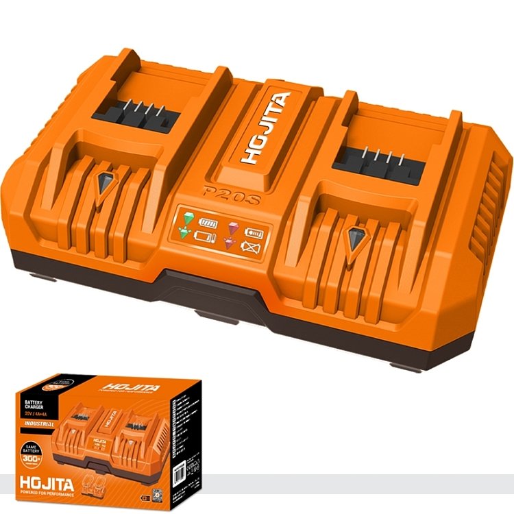 Hojita φορτιστής διπλός 20V – Ταυτόχρονη φόρτιση μπαταριών εργαλείων