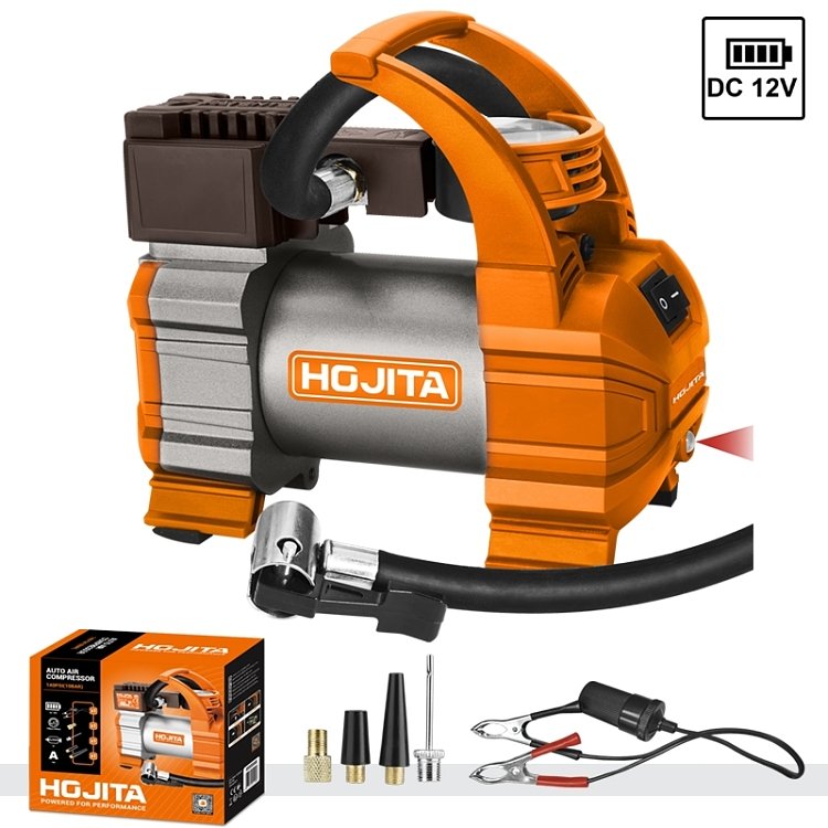 Κομπρεσέρ αέρος αυτοκινήτου HOJITA 140PSI – κοντινό πλάνο συσκευής