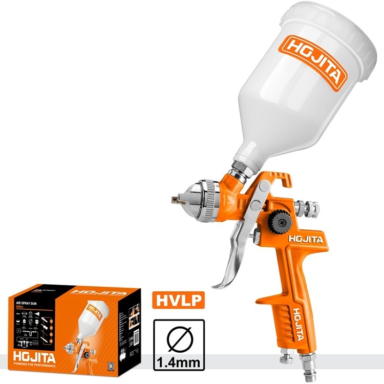Πιστόλι βαφής αέρος HOJITA 600cc – κοντινή όψη άνω δοχείου 600cc