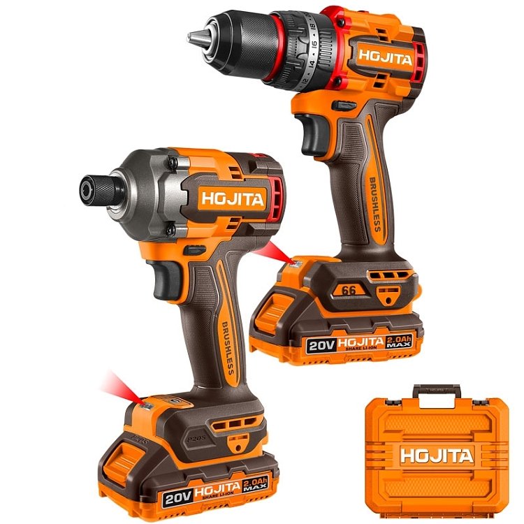 Σετ εργαλείων HOJITA 20V με δραπανοκατσάβιδο και παλμικό κατσαβίδι