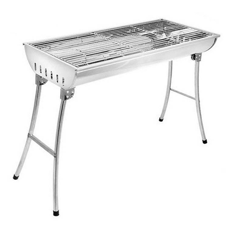 Ψησταριά inox αναδιπλούμενη A001 73x34x69cm με πόδια, φορητή και ανθεκτική για BBQ