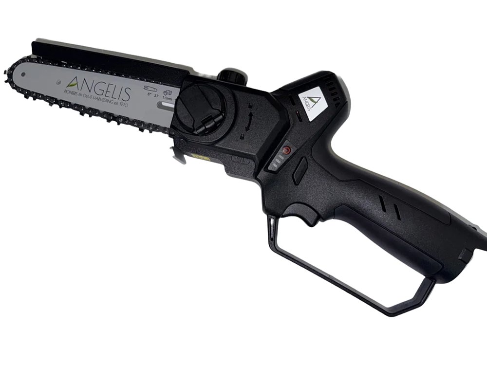 Αλυσοπρίονο μπαταρίας ANGELIS PRS15 16.8V 6” 500W για κλάδεμα με αυτόματη λίπανση και ελαφρύ σχεδιασμό.