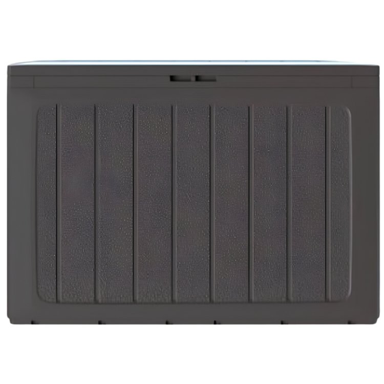 Prosperplast Boardebox MBBL190 190 L σκούρο καφέ, μπροστινή όψη με την υποδοχή λουκέτου στο καπάκι