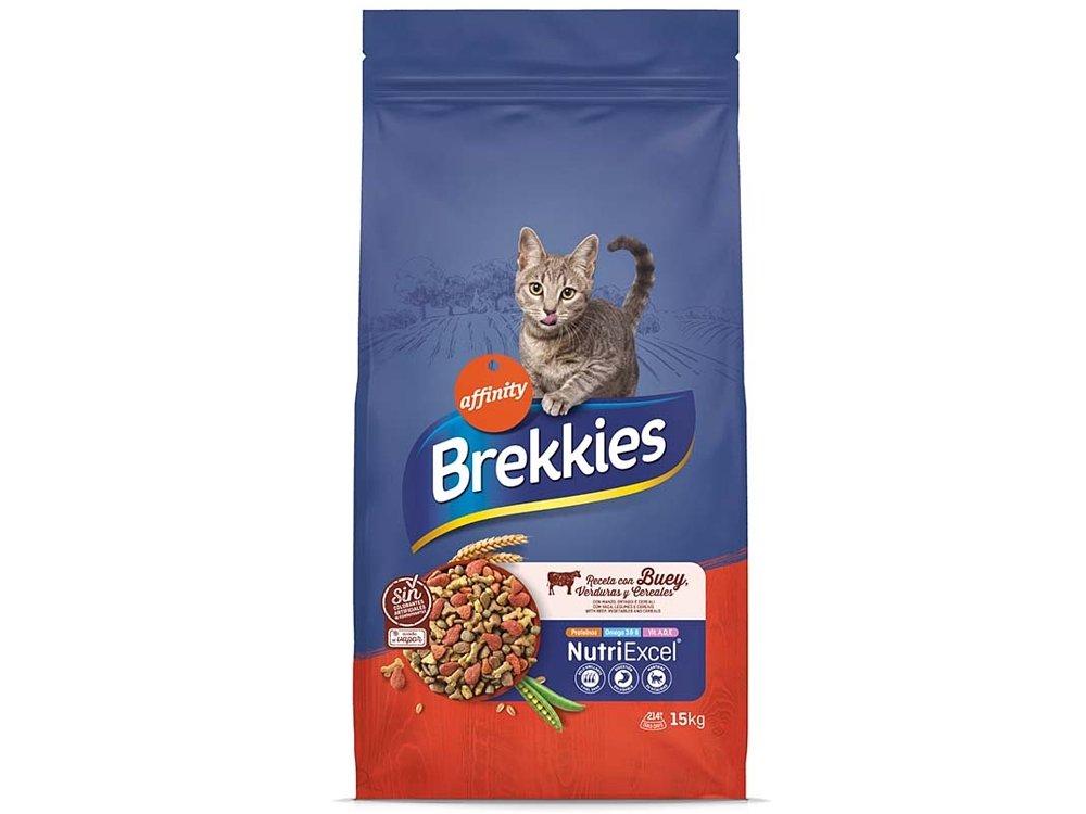 Brekkies Adult Mix Beef 15kg – Ξηρά τροφή γάτας με βοδινό, κοτόπουλο & λαχανικά