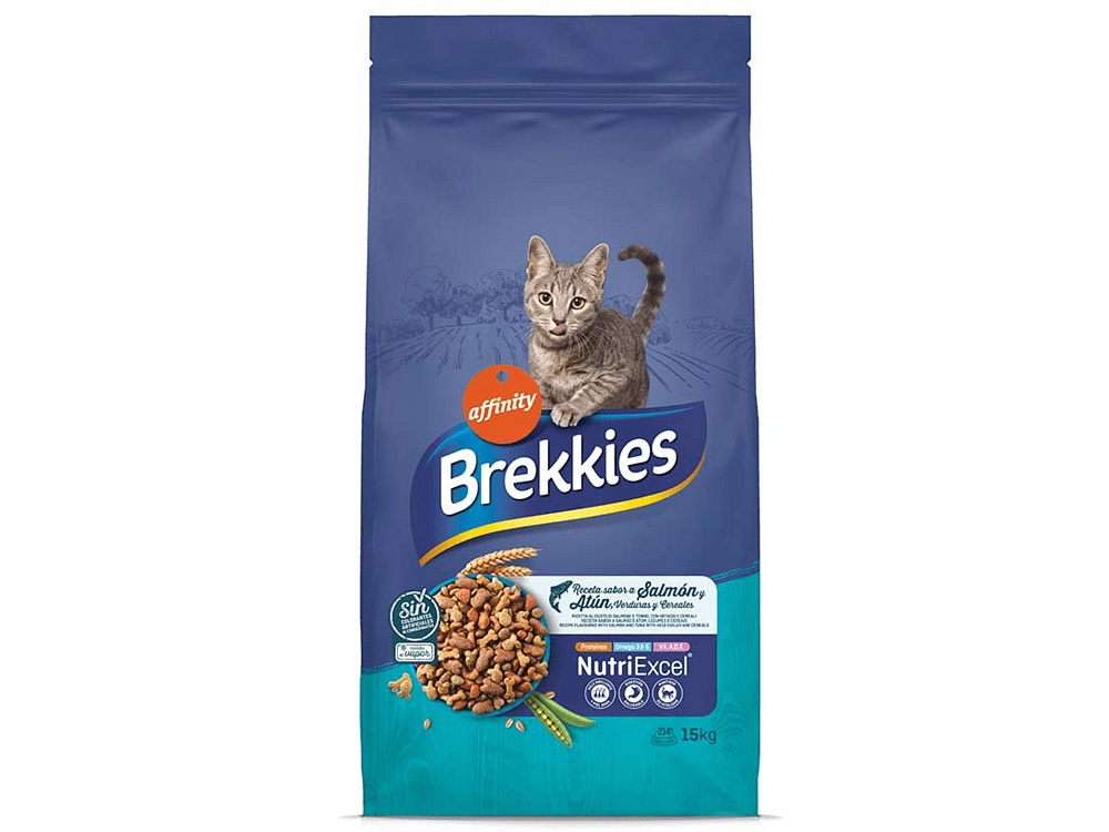 Brekkies Adult Mix Fish 15kg – Ξηρά τροφή γάτας με σολομό, τόνο & λαχανικά