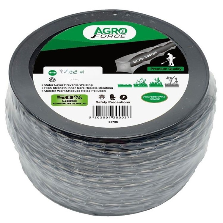 Μεσινέζα Agroforce τετράγωνη στριφτή 4.0mm 80m – συσκευασία σε κοντινό πλάνο