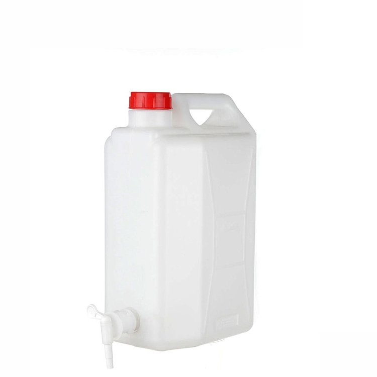 Μπιτόνι Πλαστικό 10lt HDPE με Κάνουλα (Κατάλληλο για Τρόφιμα & Χημικά) Λευκό