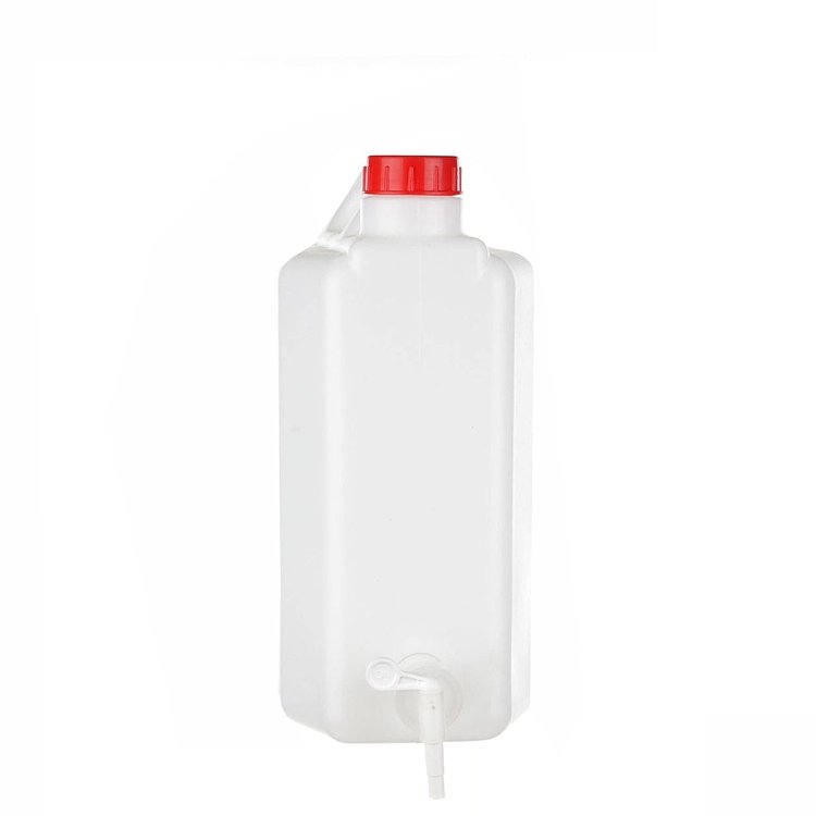 Μπιτόνι Πλαστικό 10lt HDPE με Κάνουλα (Κατάλληλο για Τρόφιμα & Χημικά) Λευκό