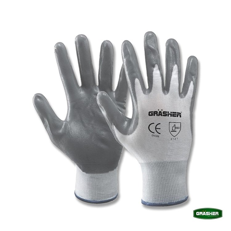 Γάντια GRASHER Νιτριλίου – κοντινό στη συσκευασία