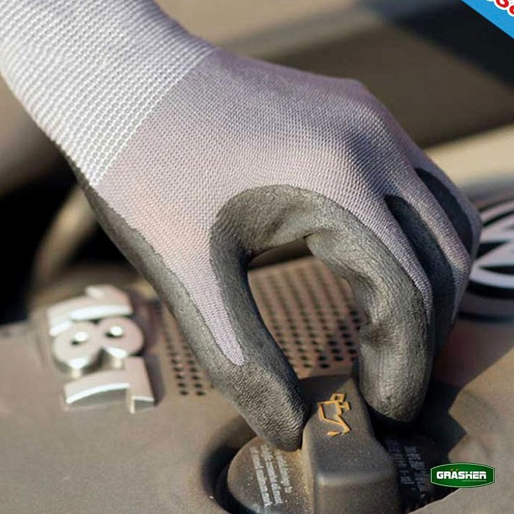Γάντια GRASHER Γκρι – λεπτομέρεια υφής & νιτριλίου