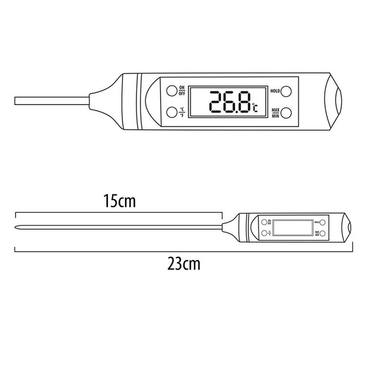 Θερμόμετρο κουζίνας με οθόνη LCD για άμεση ανάγνωση.