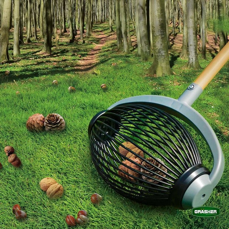 Grasher συλλέκτης καρπών εδάφους 2.2L με 40 σύρματα και UV προστασία για ελιές, καρύδια και αμύγδαλα