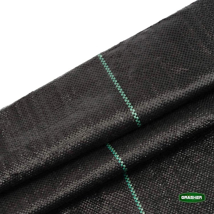 Νάυλον Εδαφοκάλυψης GRASHER – ρολό γεωυφάσματος 2x5m μαύρο με πράσινη ρίγα