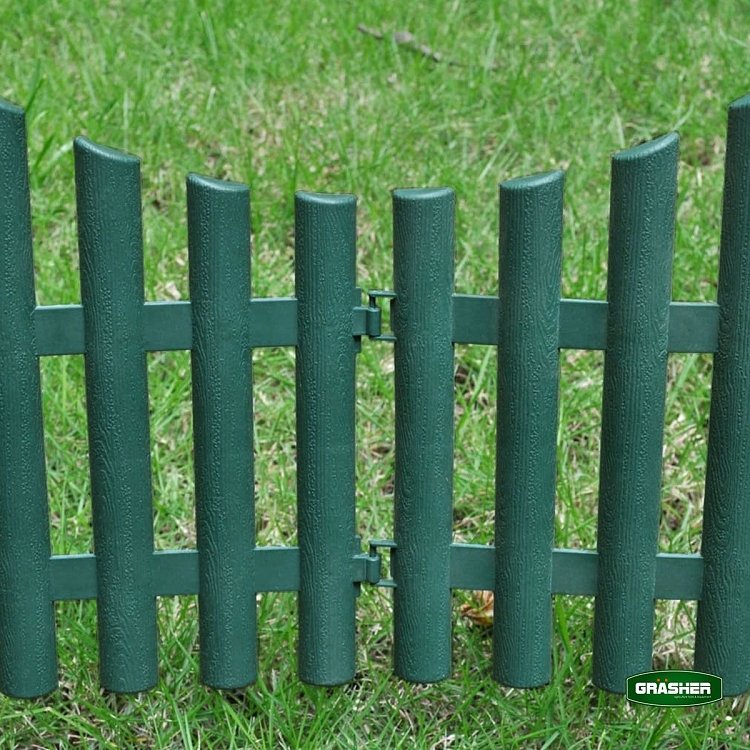 Φράχτης κήπου πλαστικός Grasher πράσινος – τοποθετημένος γύρω από παρτέρι