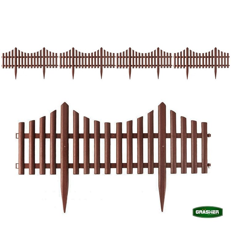 Φράχτης κήπου πλαστικός Grasher καφέ – λεπτομέρεια υφής πολυπροπυλενίου