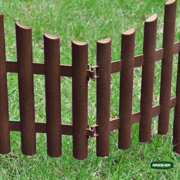 Φράχτης κήπου πλαστικός Grasher καφέ – συσκευασία σε κοντινό πλάνο