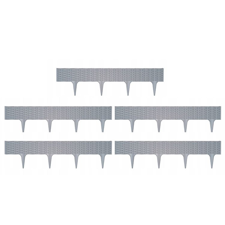 Φράχτης κήπου Prosperplast IBRA γκρί – τοποθετημένος ως μπορντούρα παρτεριού