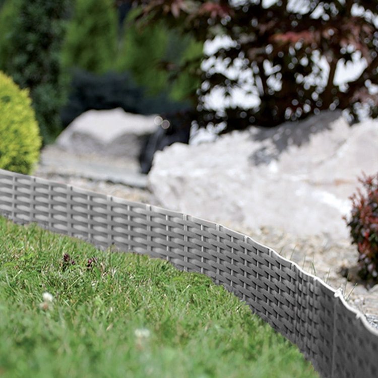 Φράχτης κήπου Prosperplast IBRA γκρί – λεπτομέρεια υλικού πολυπροπυλενίου