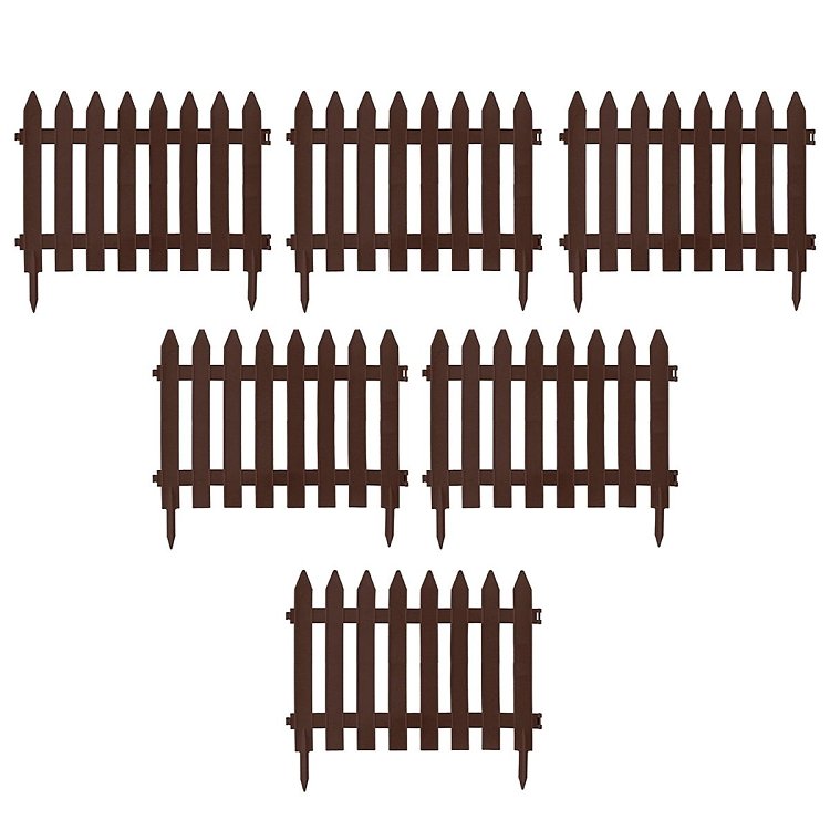 Prosperplast Πλαστικός Φράχτης Κήπου 3,60x52cm Καφέ 6τμχ – λεπτομέρεια υφής πλαστικού υλικού