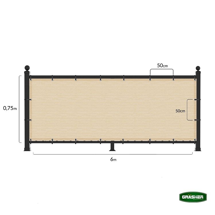 Διαχωριστικό Δίχτυ Μπαλκονιού 160gr/m² Εκρού 0,75x6m GRASHER – εξωτερικός οικιακός χώρος
