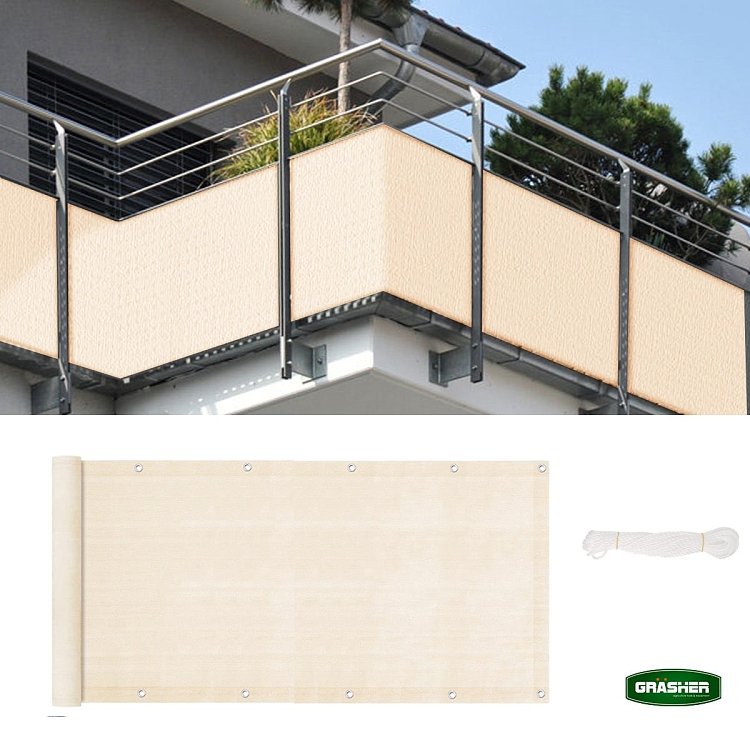 Διαχωριστικό Δίχτυ Μπαλκονιού 160gr/m² Εκρού 0,75x6m GRASHER – λεπτομέρεια υφής HDPE