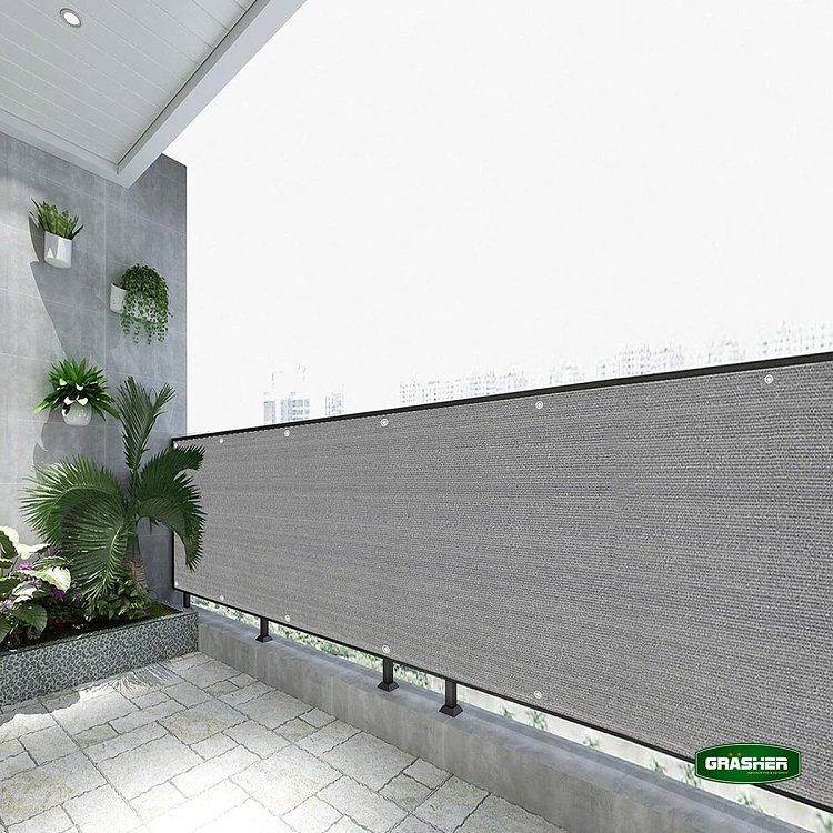 Διαχωριστικό Δίχτυ Μπαλκονιού 160gr/m² Γκρι 1,20x6m GRASHER Με Κρίκους – χρήση από ερασιτέχνη