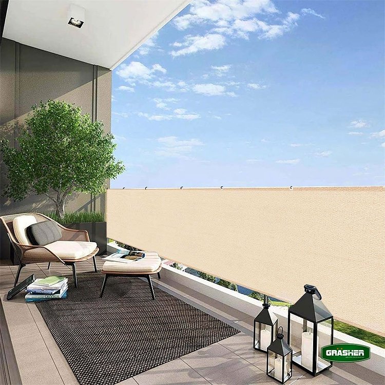 Διαχωριστικό Δίχτυ Μπαλκονιού 160gr/m² Εκρού 1,20x6m GRASHER – χρήση σε οικιακό κήπο