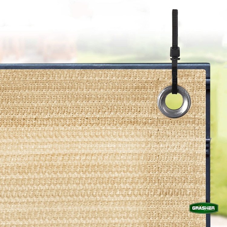 Διαχωριστικό Δίχτυ Περίφραξης 160gr/m² Εκρού 1,50x6m GRASHER Με Κρίκους – λεπτομέρεια υφής HDPE