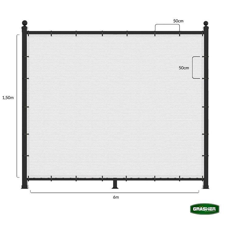 Διαχωριστικό Δίχτυ Περίφραξης 160gr/m² Λευκό 1,50x6m GRASHER – εφαρμογή σε κήπο