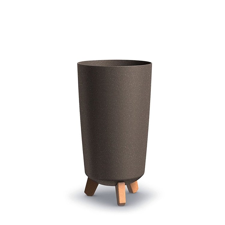 PROSPERPLAST Gracia Tubus Slim Eco Γλάστρα Ανθρακί – κοντινό πλάνο υφής