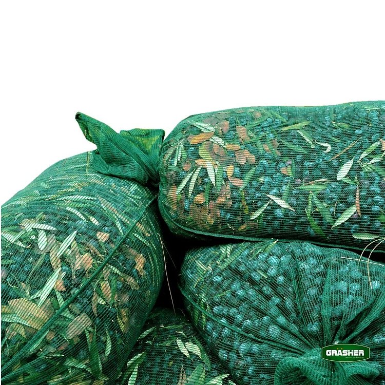 Σακί ελαιοσυλλογής GRASHER 55x105cm με κορδόνι από μεσινέζα HDPE, πράσινο χρώμα