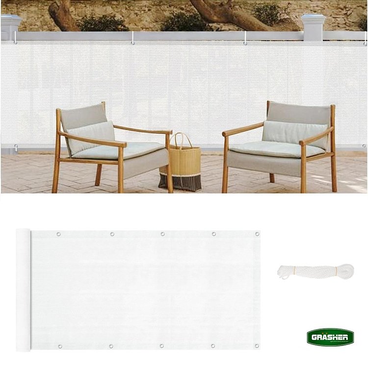 Διαχωριστικό Δίχτυ Μπαλκονιού 160gr/m² Λευκό 0,90x6m GRASHER Με Κρίκους – προϊόν σε ράφι καταστήματος