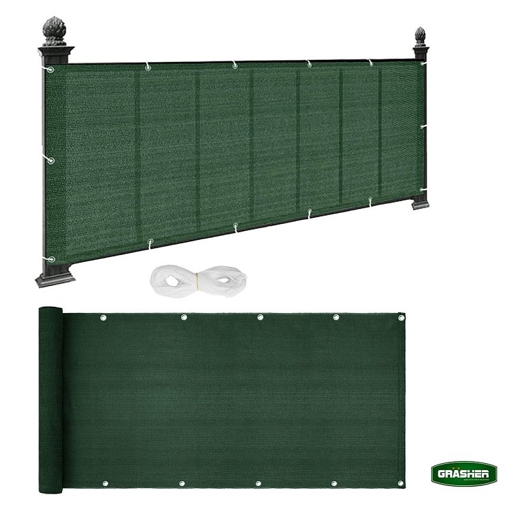 Διαχωριστικό Δίχτυ Μπαλκονιού 160gr/m² Πράσινο 0,90x6m GRASHER – προϊόν σε φυσικό φωτισμό