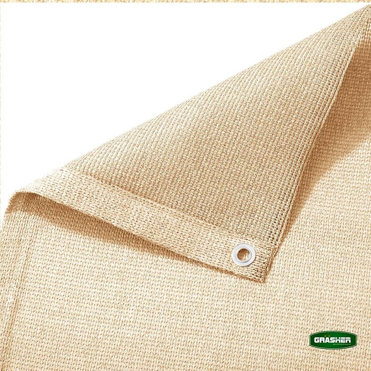 Διαχωριστικό Δίχτυ Μπαλκονιού 160gr/m² Εκρού 0,90x6m GRASHER Με Κρίκους – συσκευασία σε κοντινό πλάνο