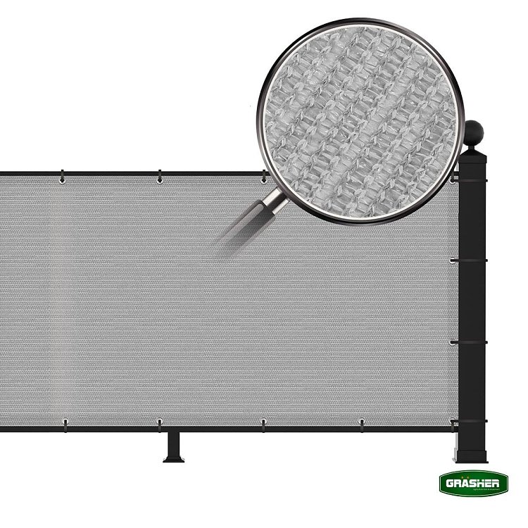 Διαχωριστικό Δίχτυ Περίφραξης 160gr/m² Γκρι 1,80x6m GRASHER Με Κρίκους – χρήση σε μπαλκόνι