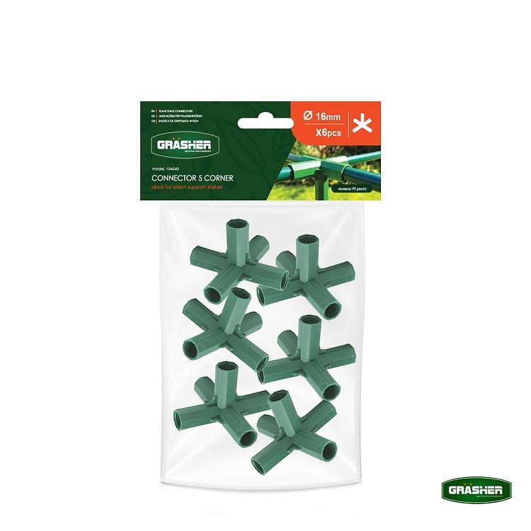 Πράσινοι σύνδεσμοι πέντε κατευθύνσεων για πολυδιάστατους σκελετούς κήπου.