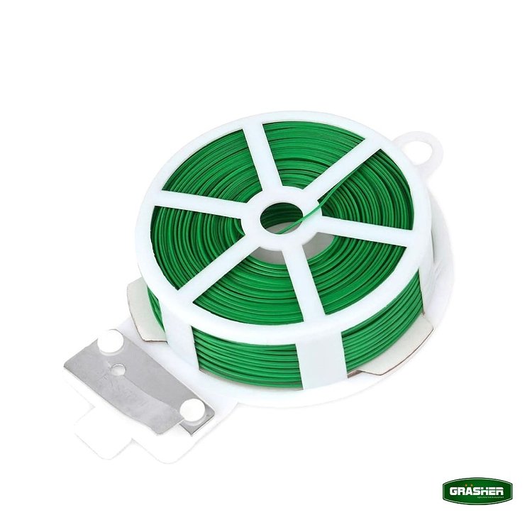 Πράσινο σύρμα δεσίματος φυτών με επένδυση PVC Grasher